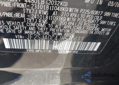 2018 Subaru Forester 2.5I Premium from USA, damaged, VIN JF2SJAGC4JH570633